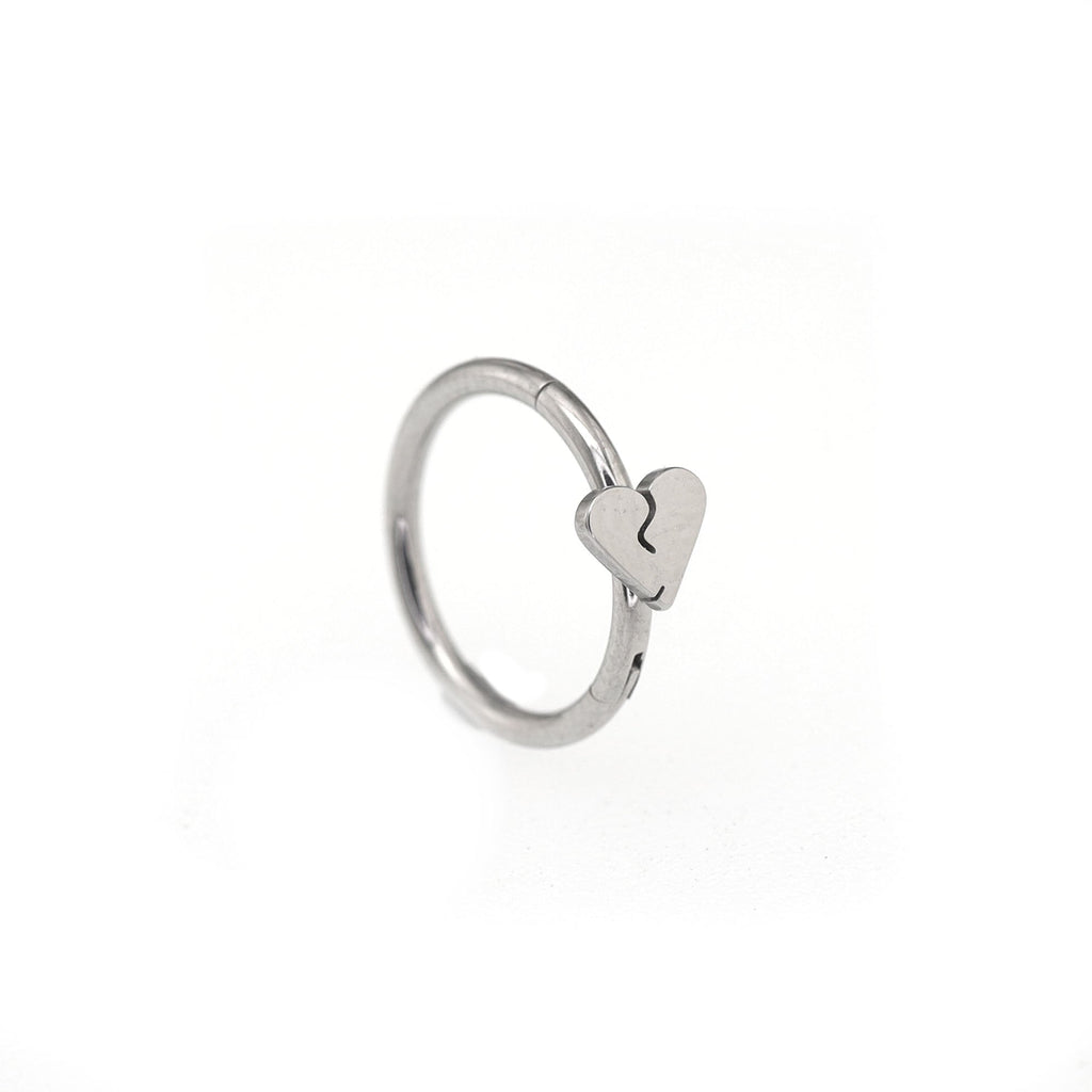 Broken Heart Stainless Steel Segment Hoop
