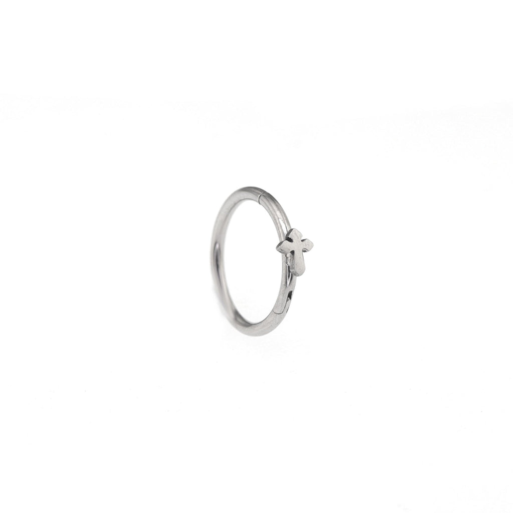 Gothic Cross stainless steel Segment Hoop