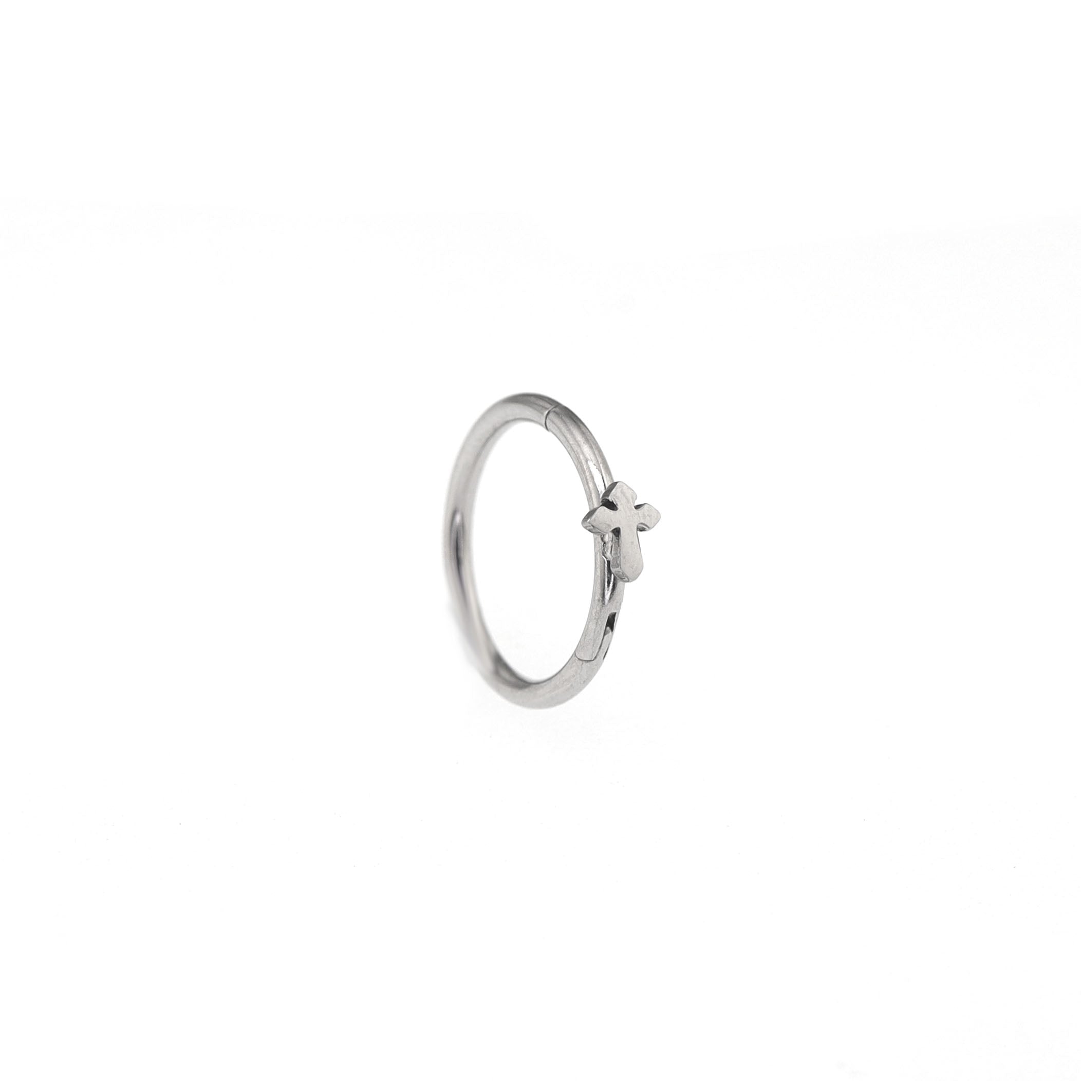Gothic Cross stainless steel Segment Hoop