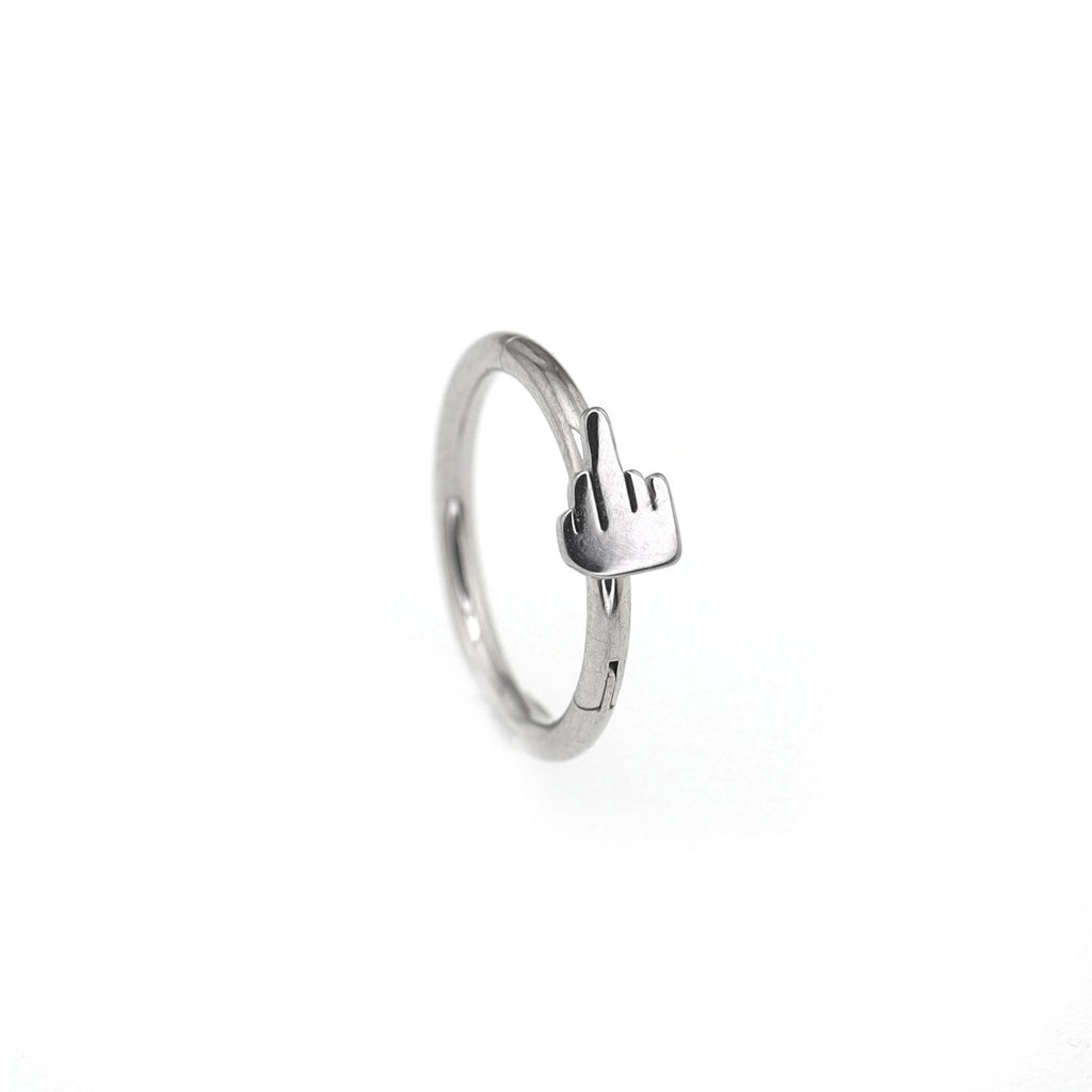 Middle Finger Stainless Steel Segment Hoop