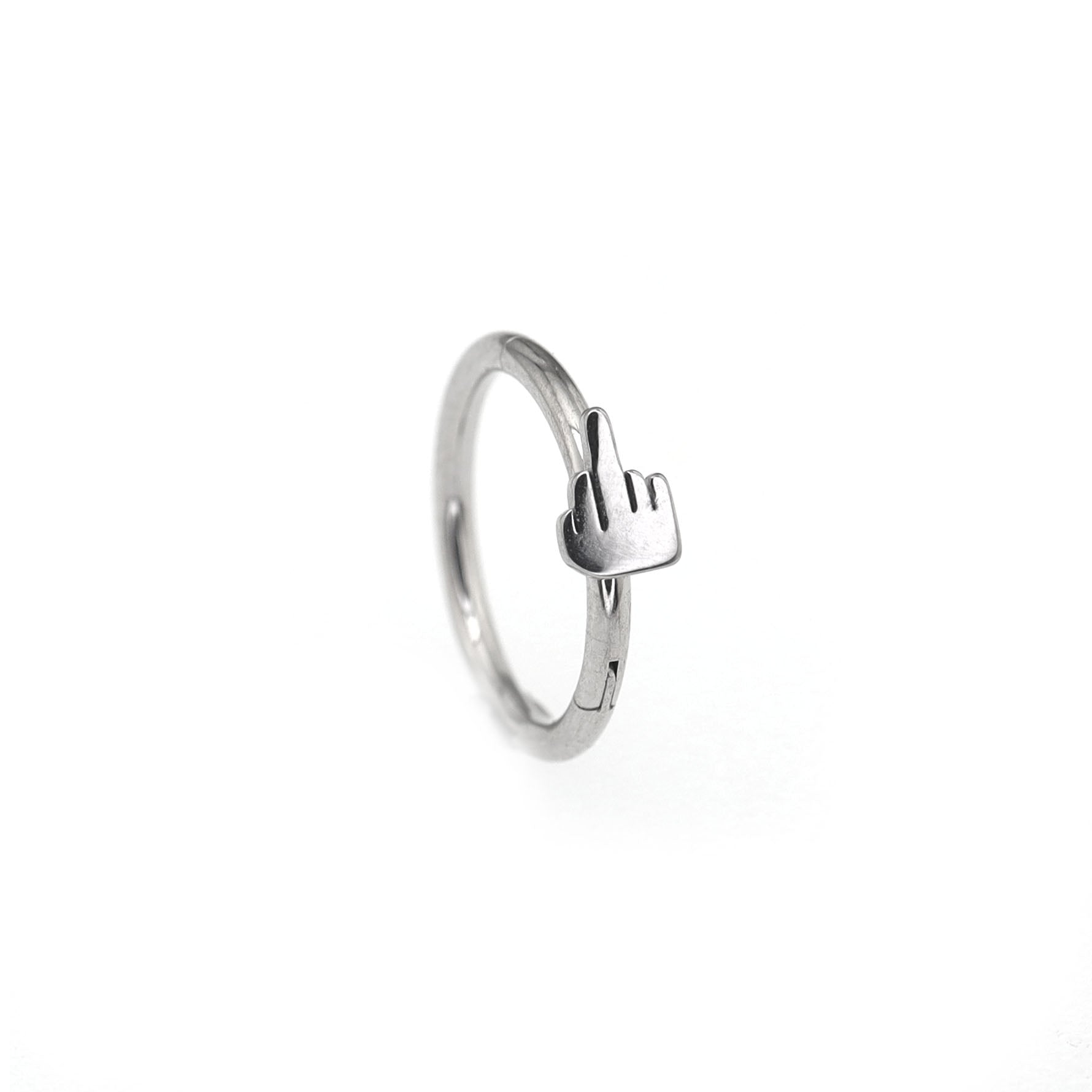 Middle Finger Stainless Steel Segment Hoop