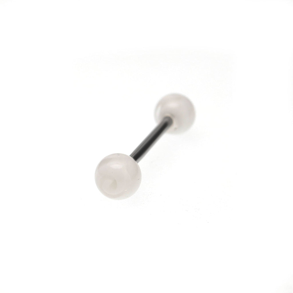 White Acrylic barbell studs