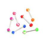 6PCS Heart Shaped Acrylic Barbell Studs Set