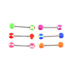 6PCS Heart Shaped Acrylic Barbell Studs Set