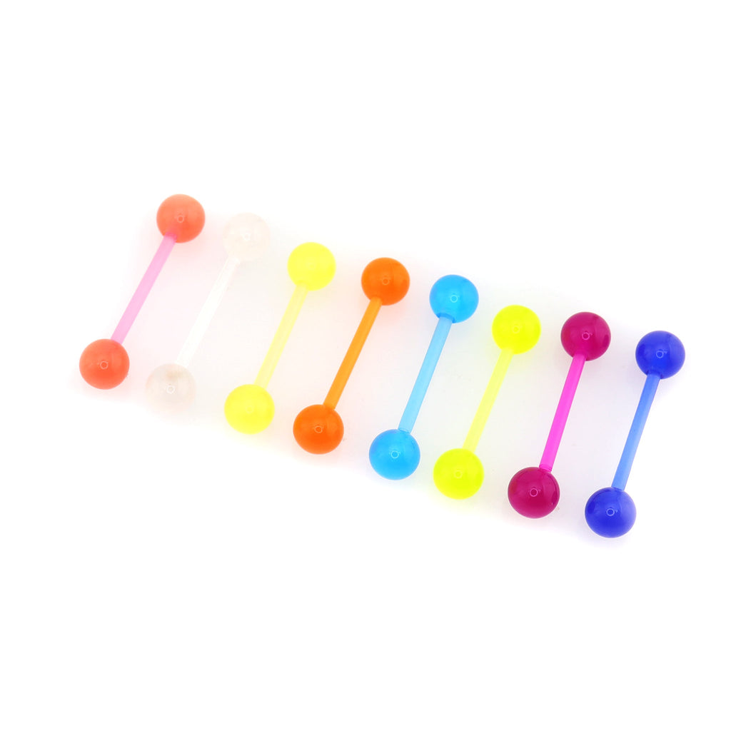 8PCS Glow in the Dark Acrylic barbell studs Set