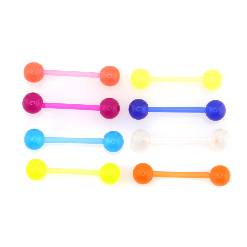 8PCS Glow in the Dark Acrylic barbell studs Set