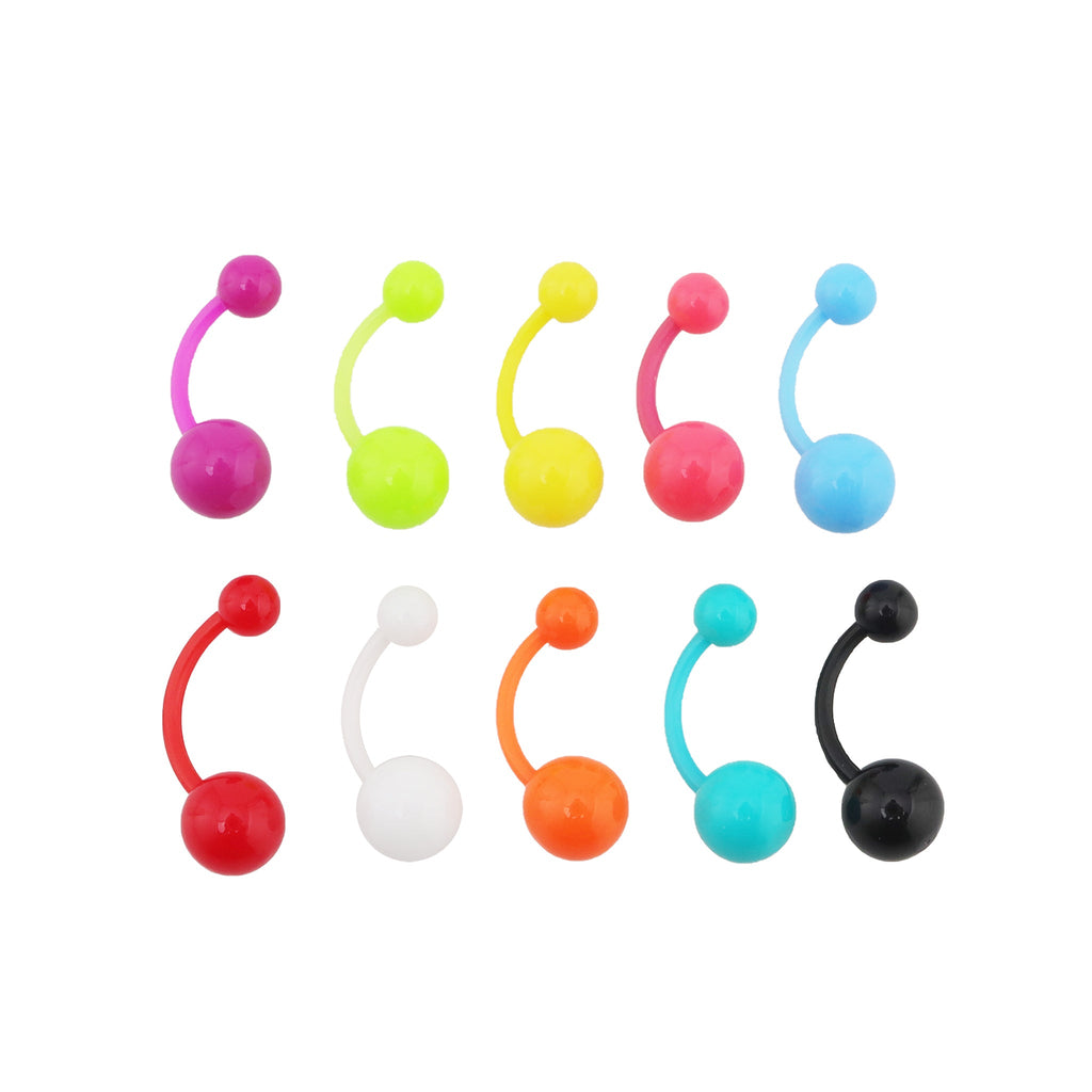 10PCS Colorful Acrylic Belly Ring Set