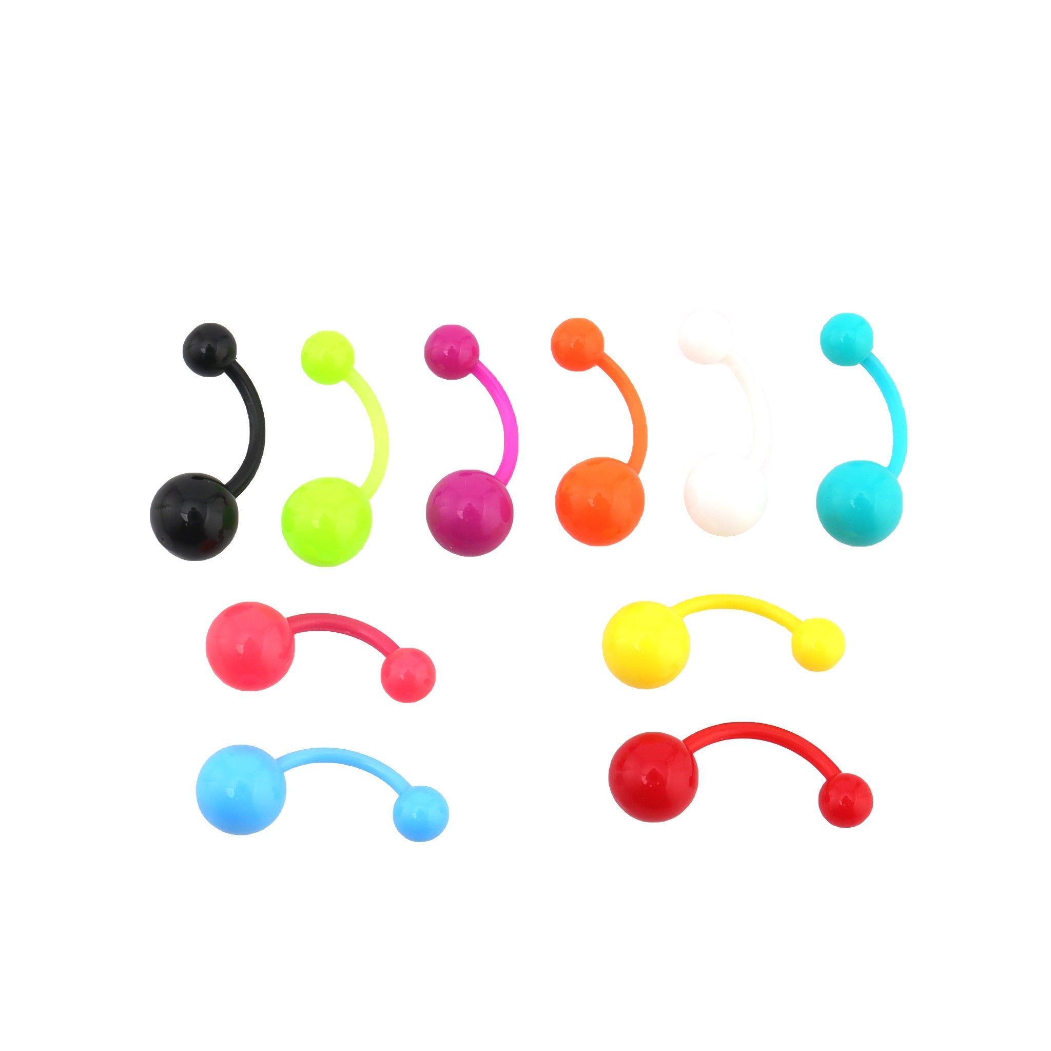 10PCS Colorful Acrylic Belly Ring Set