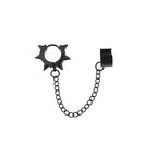Black Six-Spike Chain Ear Clips