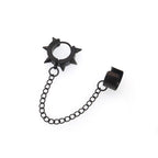 Black Six-Spike Chain Ear Clips