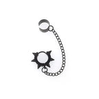 Black Six-Spike Chain Ear Clips