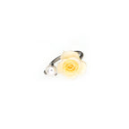 Yellow Rose & Pearl Titanium Horseshoe Ring