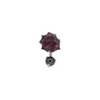 Black Red Rose CZ Titanium Horseshoe Ring