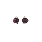 PAIR OF Black & Red Rose Titanium Ear Studs