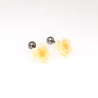 PAIR OF Yellow Rose Titanium Ear Studs