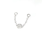 Openwork Rose & Pearl Chain stainless steel Earrings