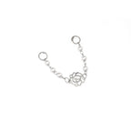 Openwork Rose & Pearl Chain stainless steel Earrings