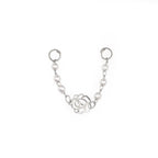 Openwork Rose & Pearl Chain stainless steel Earrings