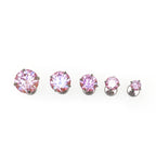 High Shine Pink Moissanite Internally Threaded Titanium Stud