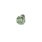 High Shine Green Moissanite Internally Threaded Titanium Stud
