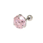 6mm Rose Cut CZ Sparkling Ear Stud