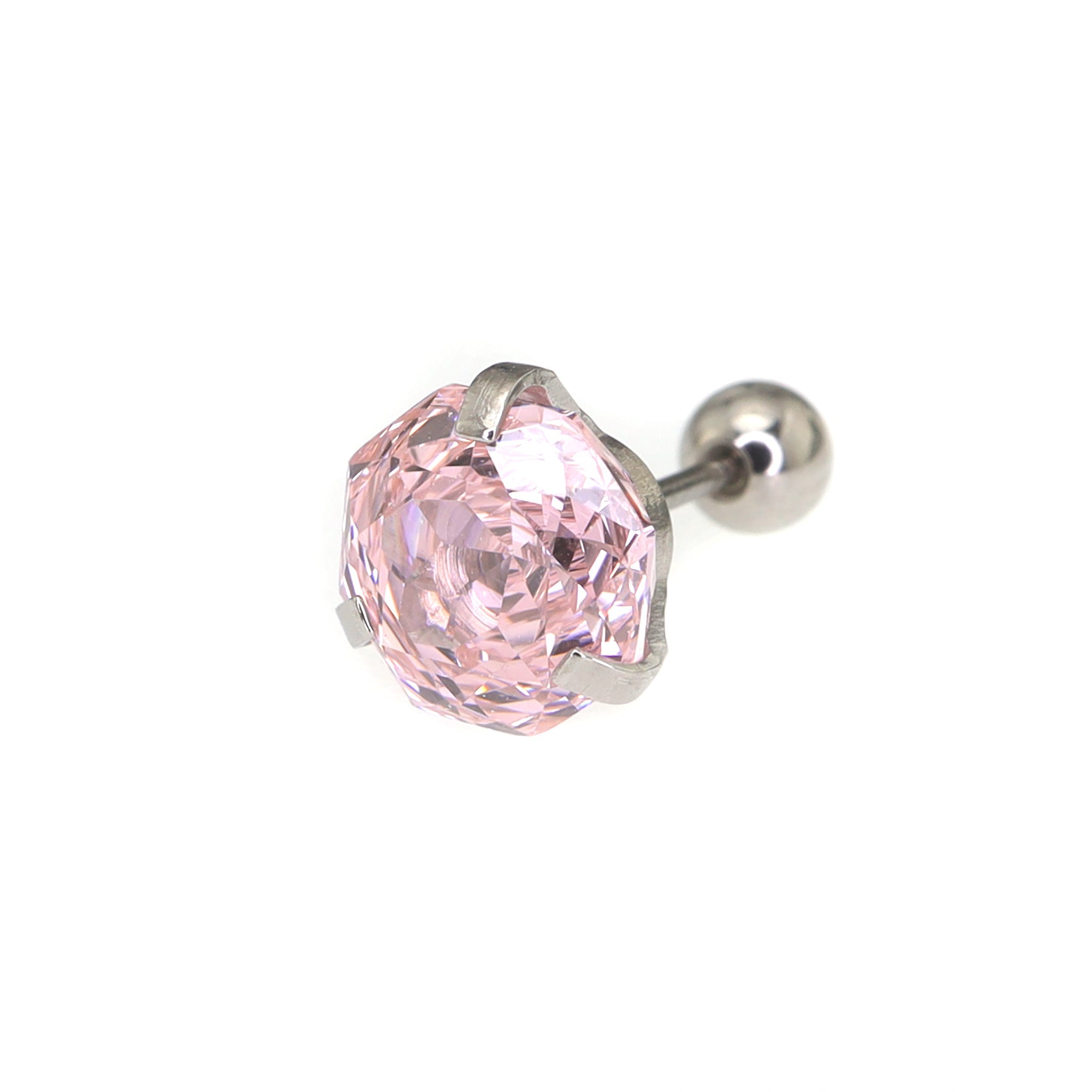 6mm Rose Cut CZ Sparkling Ear Stud
