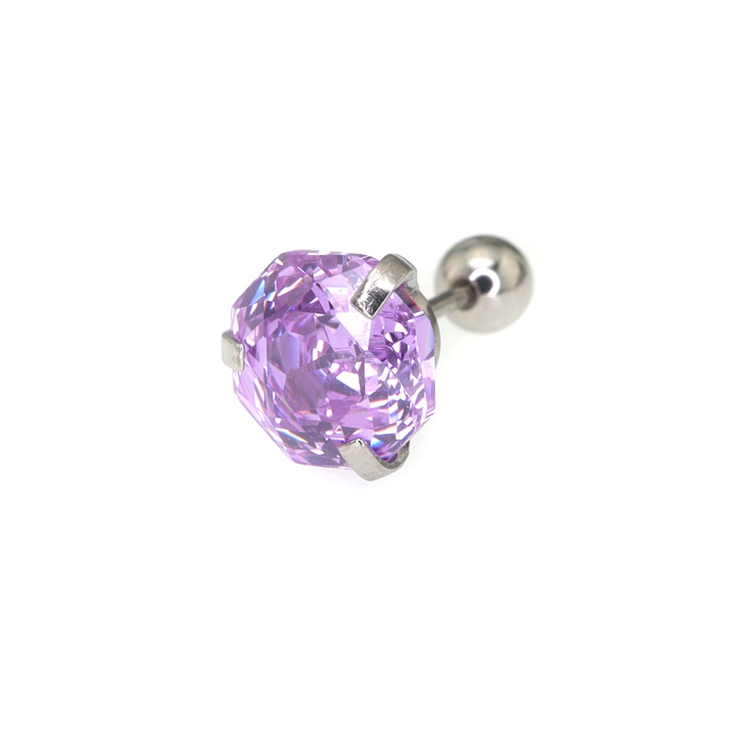6mm Rose Cut CZ Sparkling Ear Stud