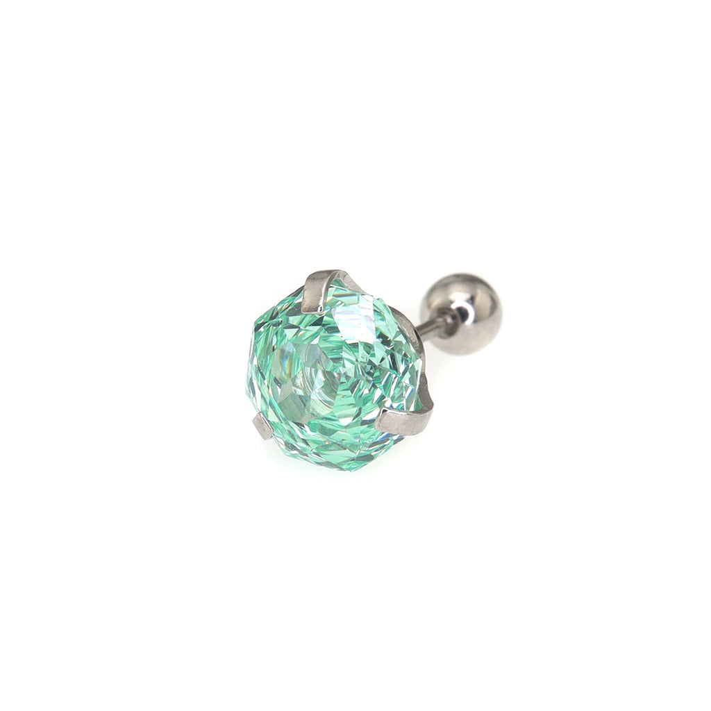 6mm Rose Cut CZ Sparkling Ear Stud