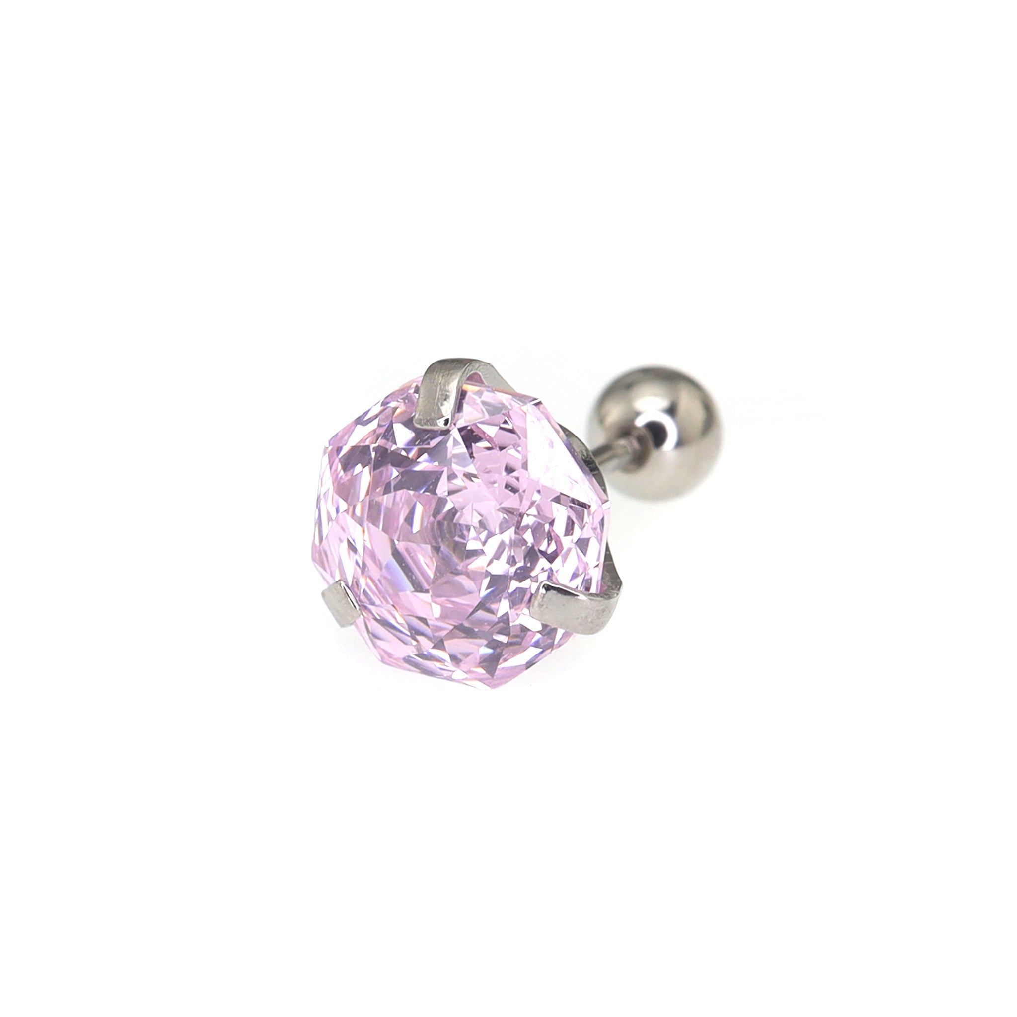 6mm Rose Cut CZ Sparkling Ear Stud