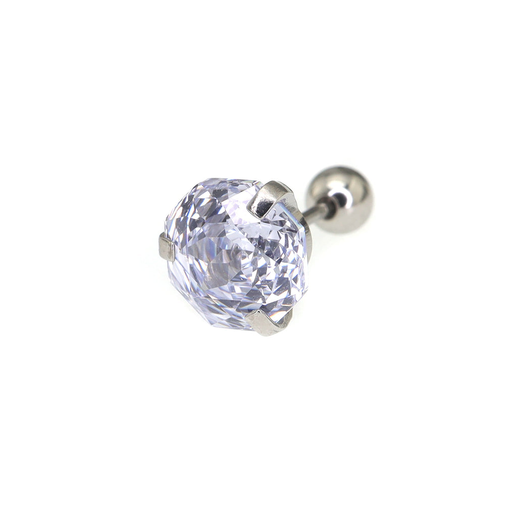 6mm Rose Cut CZ Sparkling Ear Stud