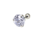 6mm Rose Cut CZ Sparkling Ear Stud