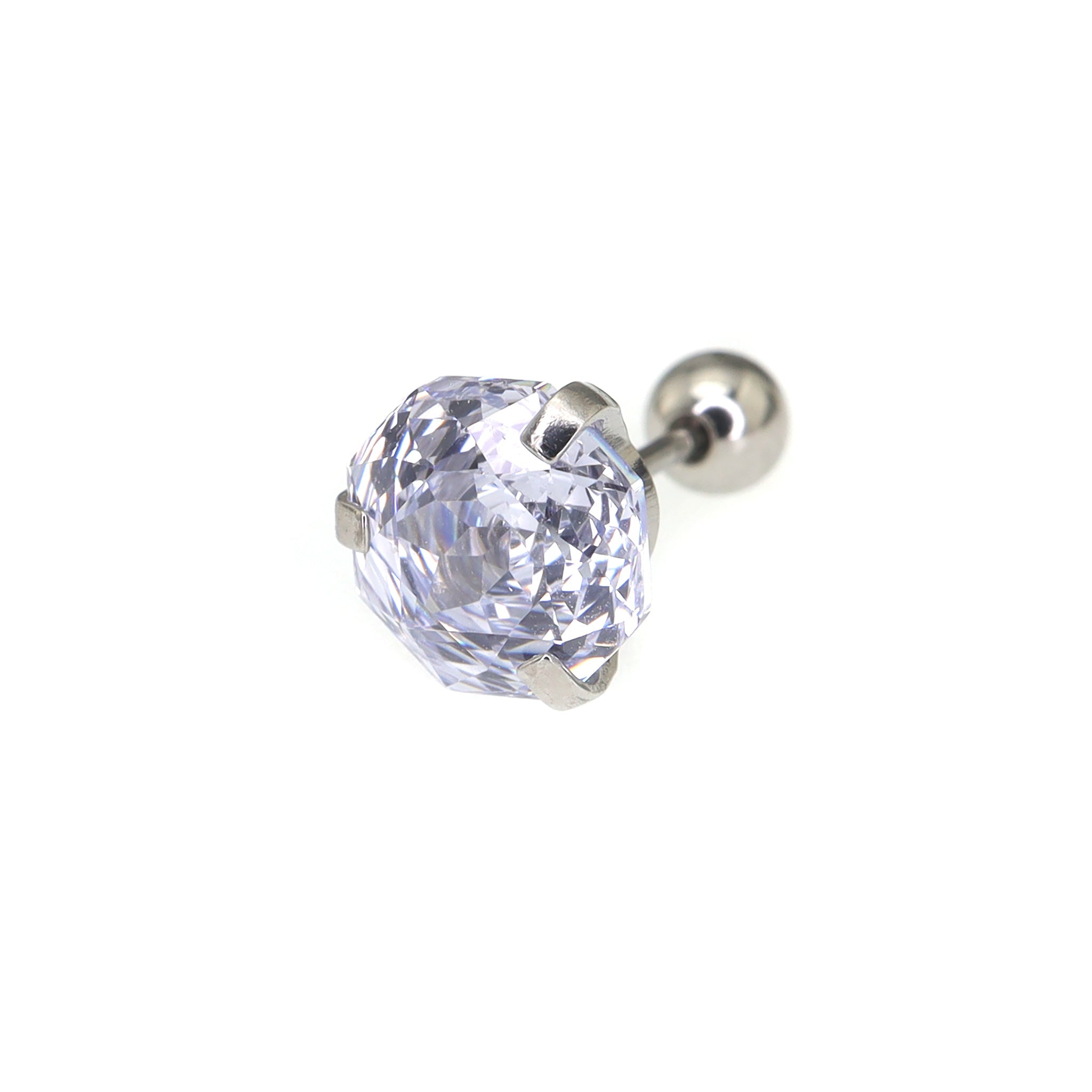 6mm Rose Cut CZ Sparkling Ear Stud