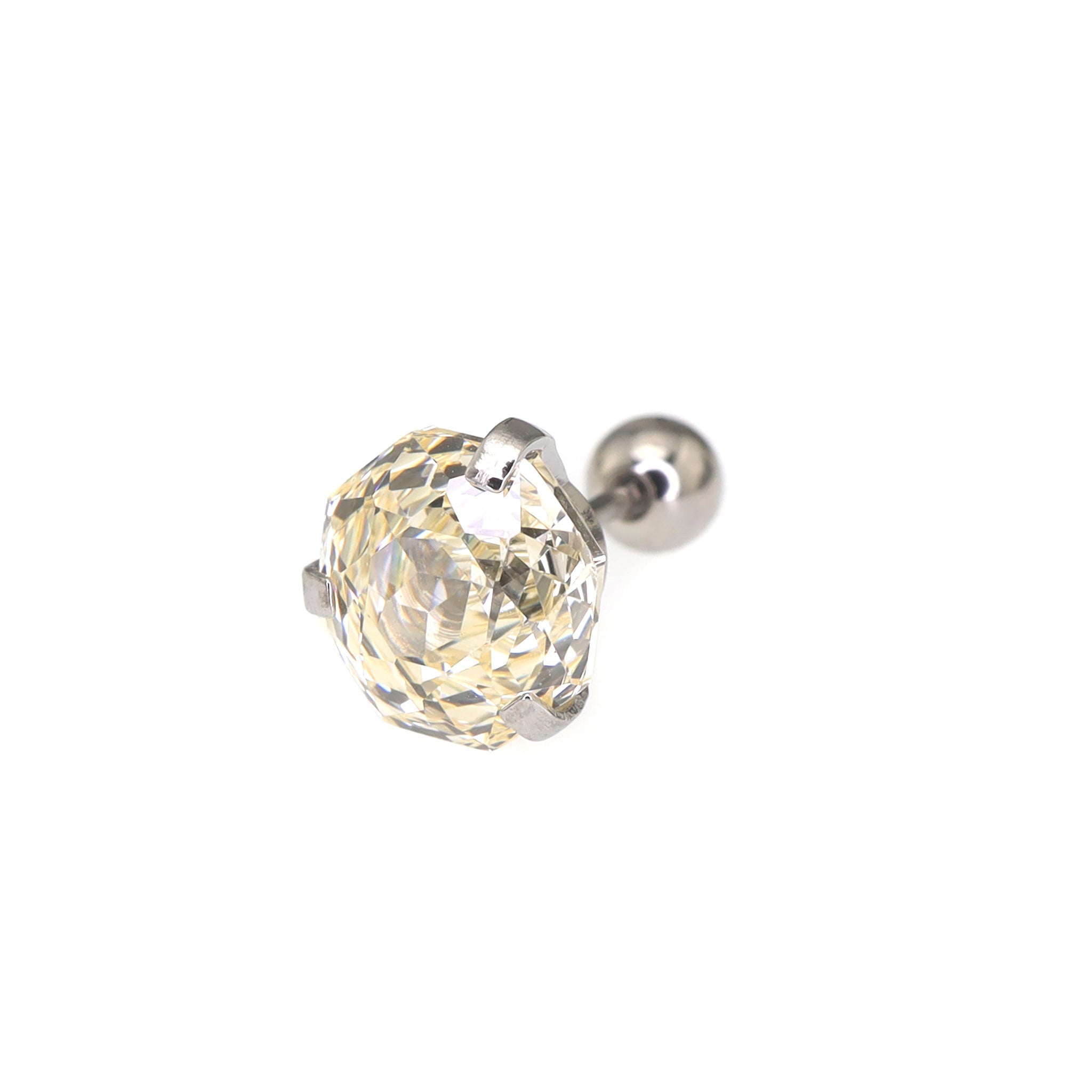 6mm Rose Cut CZ Sparkling Ear Stud