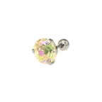 6mm Firework Cut CZ Sparkling Ear Stud