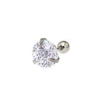 6mm Firework Cut CZ Sparkling Ear Stud