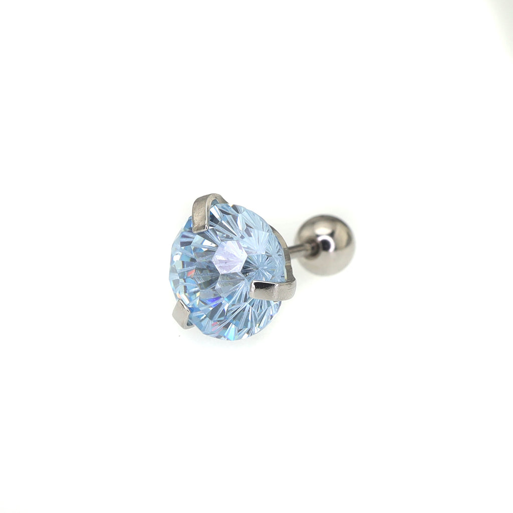 6mm Firework Cut CZ Sparkling Ear Stud