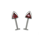 PAIR OF Cat Ear CZ Internally Threaded Titanium Ear Stud