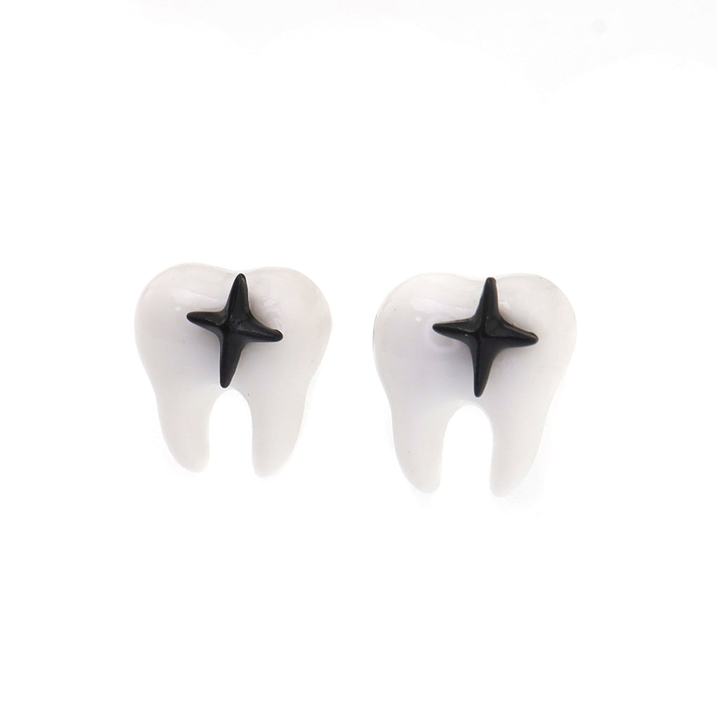 Star Tooth Resin stainless steel Ear Stud
