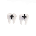 Star Tooth Resin stainless steel Ear Stud