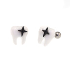 Star Tooth Resin stainless steel Ear Stud