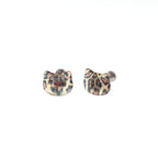 Leopard Print Cat Head stainless steel Internally Threaded studs