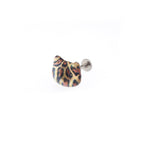 Leopard Print Cat Head stainless steel Internally Threaded studs