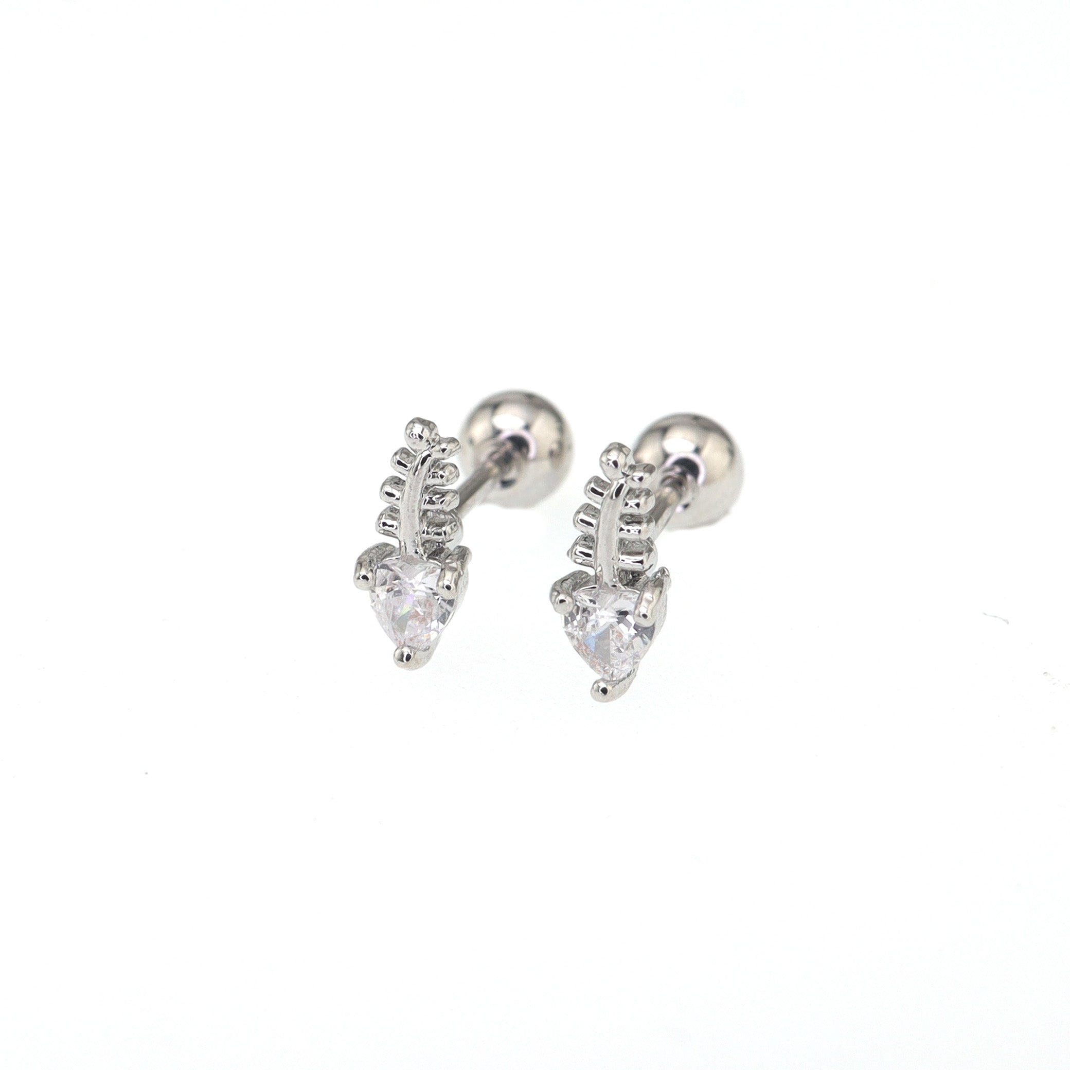 20G CZ Mini Fishbone Ear Studs