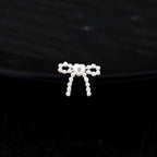 Heart Pearl Bow stainless steel Ear Studs