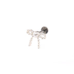 Heart Pearl Bow stainless steel Ear Studs