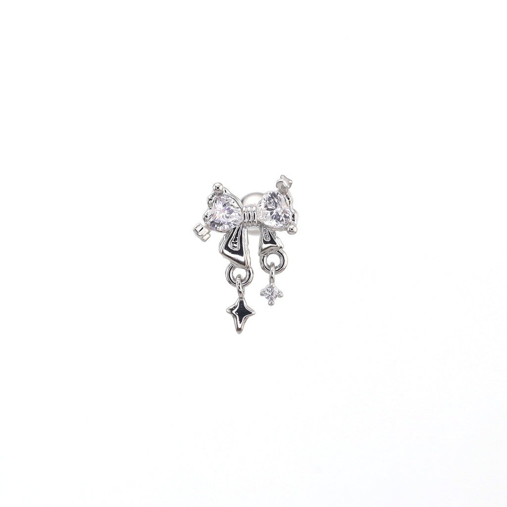20G Thin Bow Dangle Ear Studs