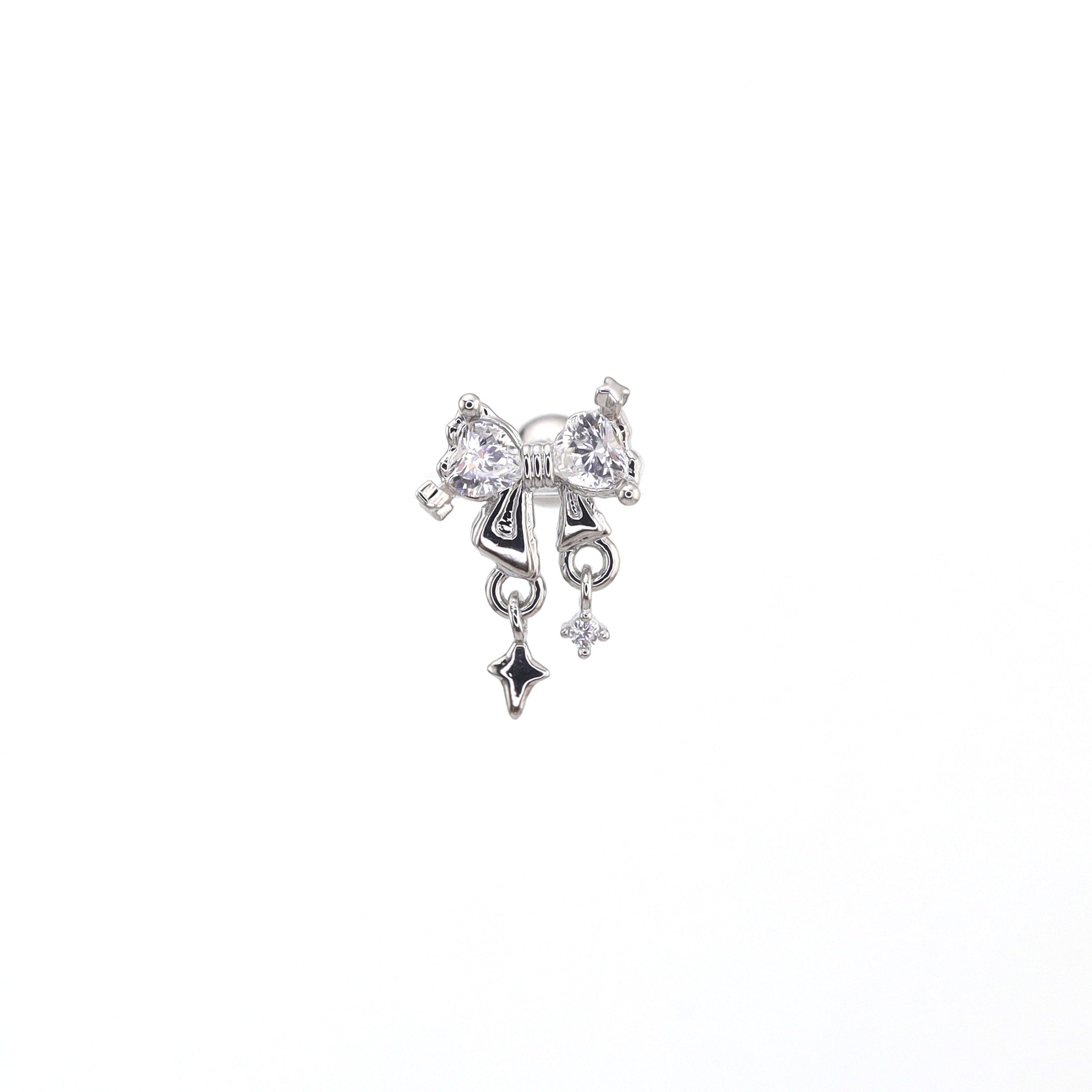 20G Thin Bow Dangle Ear Studs