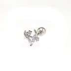 PAIR OF 20G Thin Star Moon Heart CZ Ear Studs