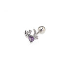 PAIR OF 20G Thin Star Moon Heart CZ Ear Studs