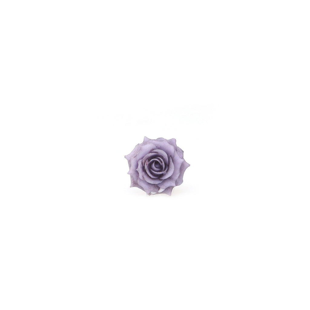 3D Purple Resin Rose Titanium Studs